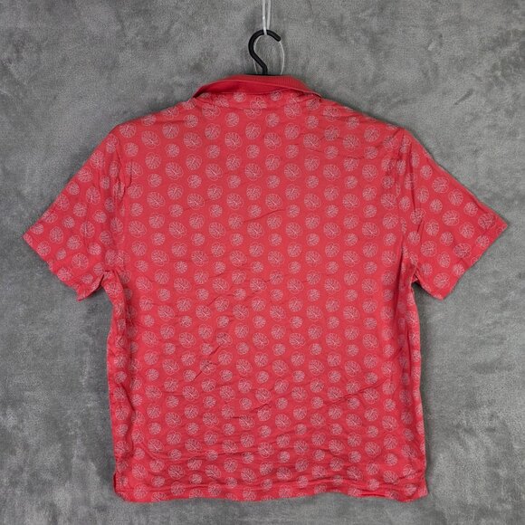 Mens Jos. A. Bank Traveler Red & White Tropical Leaf Polo Shirt Short Sleeve XXL - Picture 3 of 7